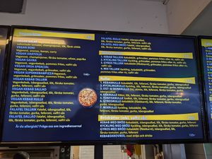 The vegan menu. at Pizzeria Amore in Orsa