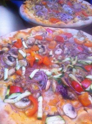 Pizza vegetariano without cheese.  at Roma Ristorante Pizzeria in Leipzig