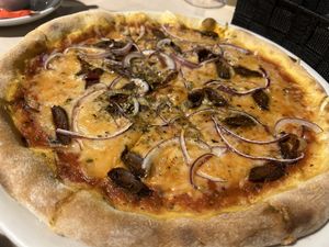 Pizza vegana de calabizo #Veganuary at Pizza Paco in Barcelona