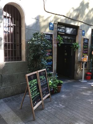 Outside  at Pizza Paco in Barcelona
