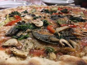 Vegan pizza  at Pizza Paco in Barcelona