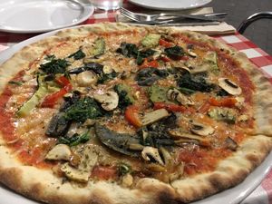 Vegan pizza  at Pizza Paco in Barcelona