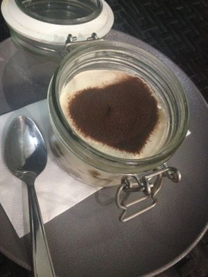 Vegan tiramisu, quite good! at Vege Joy in Varna