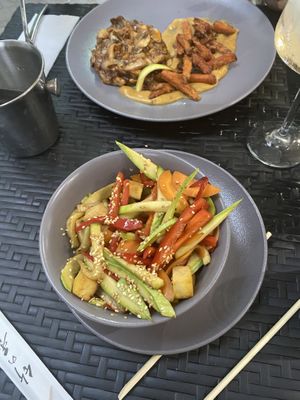 Chinese style tofu with vegetables  at Vege Joy in Varna