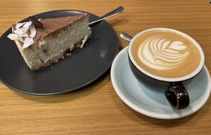 Vegan Cake & Cappuccino with Oat Milk   at Bez Cukru in Katowice