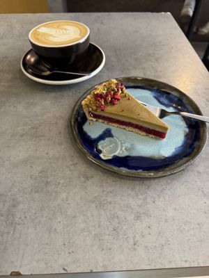 Vegan pistachio tart  at Bez Cukru in Katowice