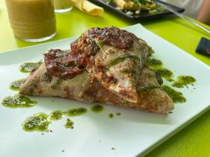 Crepe moussaka vegana at Gelatomania in Gran Canaria