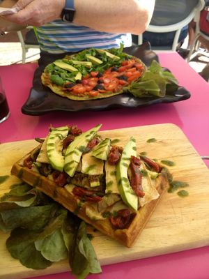 Savoury waffle at Gelatomania in Gran Canaria