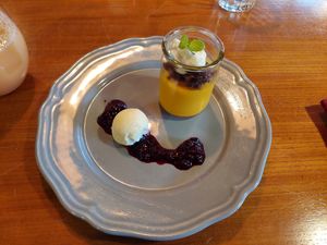 Soy-based dessert at Karakoma in Morioka