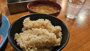 Brown rice at Karakoma in Morioka