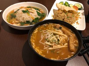 Mui fan, sambal petai fried rice and Assam laksa  at D'life 蔬食 - Beauty World in West Singapore