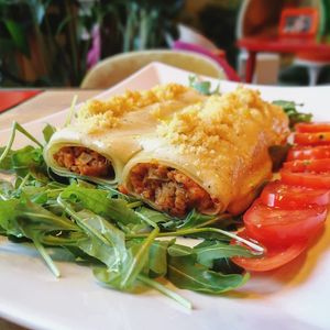 A veganised version of the Catalan classic "canalons"  at Vegan Food Tours Barcelona in Barcelona