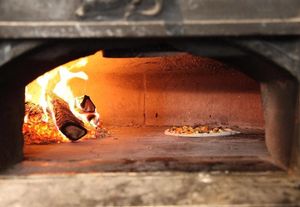 We eat pizza the right way, with an artisan pit-fire at Vegan Food Tours Barcelona in Barcelona