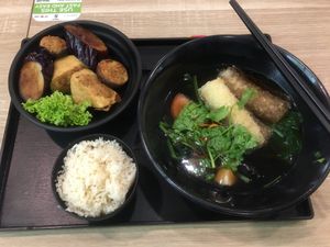 All handmade specialty bowl ($10.90) and sesame rice (+$1.50) at Greendot - Bugis Junction  in Central Singapore