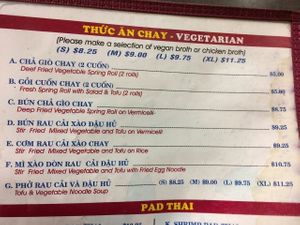 Has vegetarian options. As a vegan I got the Fresh Spring Roll and the Tofu and Vegetable Noodle Soup with the vegan broth.  at Pho Tien Thanh in Toronto