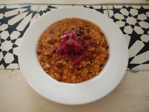 rice and beans at Graça 77 in Lisbon