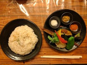 DIY vegan plate at Rojiura Curry Samurai in Sapporo