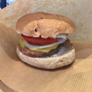 Vegan tomato cheese burger!!   at Moomoo Burger & Smoothie in Busan