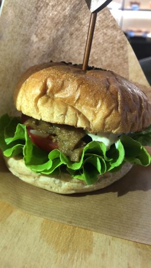 Broiled soy meat  at Moomoo Burger & Smoothie in Busan