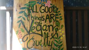 Sign near entrance at Little Good Things in Mae Hong Son