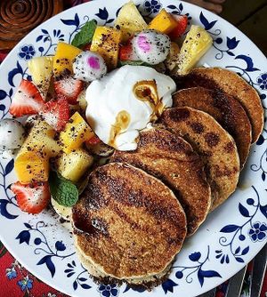 Oatmeal Pancakes at Little Good Things in Mae Hong Son