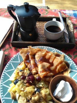 Pancake and coffee at Little Good Things in Mae Hong Son