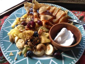 Closeup shot of the pancake at Little Good Things in Mae Hong Son