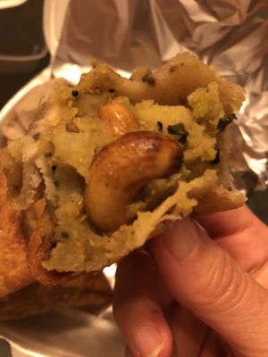 Vegan samosa with cashew😄 at Chennai Dosa in Hicksville
