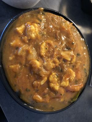 Gobi masala , I love the strong fresh tomato flavor with the bay leaves😄I the bay leaves cooked so soft I ate it too😄  at Chennai Dosa in Hicksville