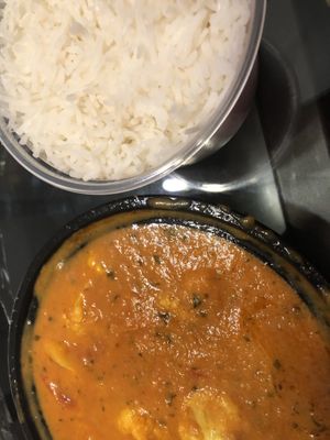 Gobi masala and white rice   at Chennai Dosa in Hicksville