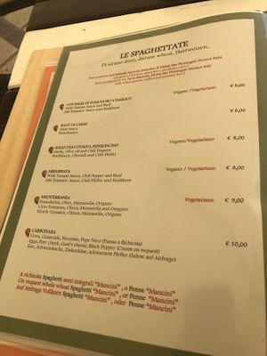 Menu  at Il Giardino delle Rane in Garda