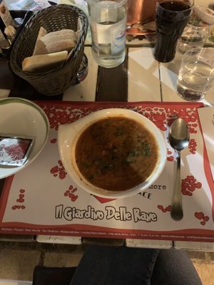 Bean soup (was delicious) at Il Giardino delle Rane in Garda