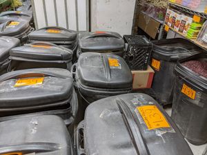 Bulk bins of beans at Segal's Market in Montreal