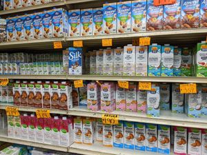 Non-dairy milks at Segal's Market in Montreal