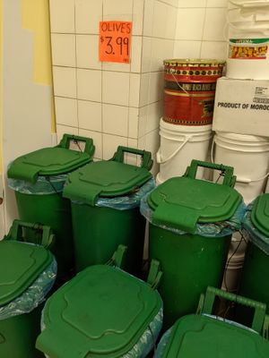 Olive bar at Segal's Market in Montreal