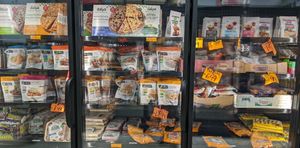 Pizza, Gardein, Amy's at Segal's Market in Montreal