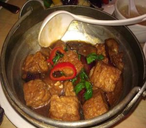eggplant and tofu at Happy Veggie Garden in Rowland Heights