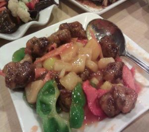 Sweet & sour something at Happy Veggie Garden in Rowland Heights