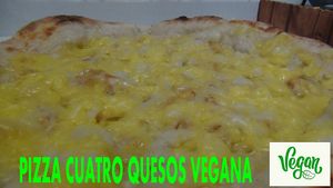 Amazing vegan 4 cheese pizza @ La Mezcla, freshly made on the go !! at La Mezcla in Barcelona