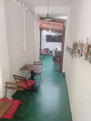 Hallway to backyard at Vital Cafe & Bistro  in Gyor