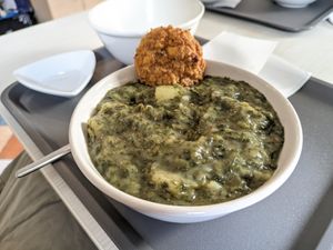 Indian spinach curry at Vital Cafe & Bistro  in Gyor