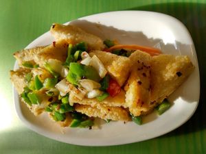 Salt and chilli tofu. Generous serving. at Lotus Vegan Cuisine in Glasgow