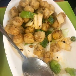 “Chicken” satay?! at Lotus Vegan Cuisine in Glasgow