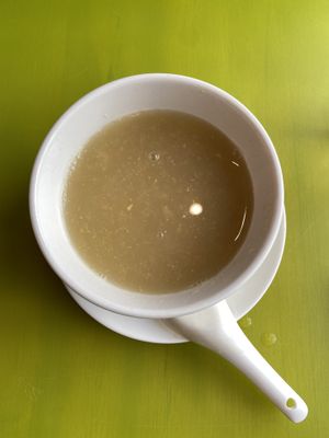 Vegan chicken soup at Lotus Vegan Cuisine in Glasgow