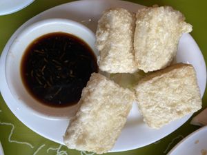Deep fried tofu at Lotus Vegan Cuisine in Glasgow