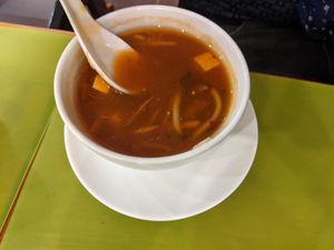 Sweet and sour soup - my non-vegan bf said this was the best he'd ever had! at Lotus Vegan Cuisine in Glasgow