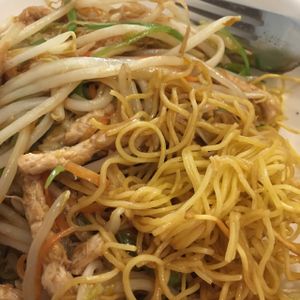 Vegan pork chow mein at Lotus Vegan Cuisine in Glasgow