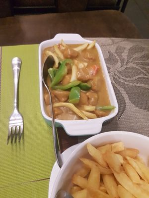 chicken curry at Lotus Vegan Cuisine in Glasgow