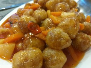 Kung Po chicken at Lotus Vegan Cuisine in Glasgow