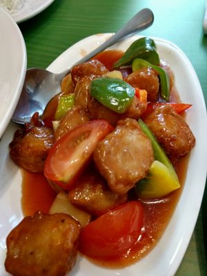 sweet and sour at Lotus Vegan Cuisine in Glasgow